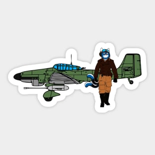 Two Tailed Tom Ju-87 Pilot Poster Sticker